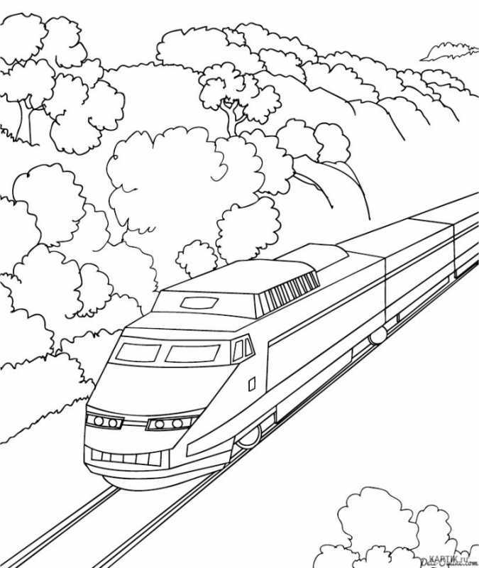 Поезд для разукрашивания