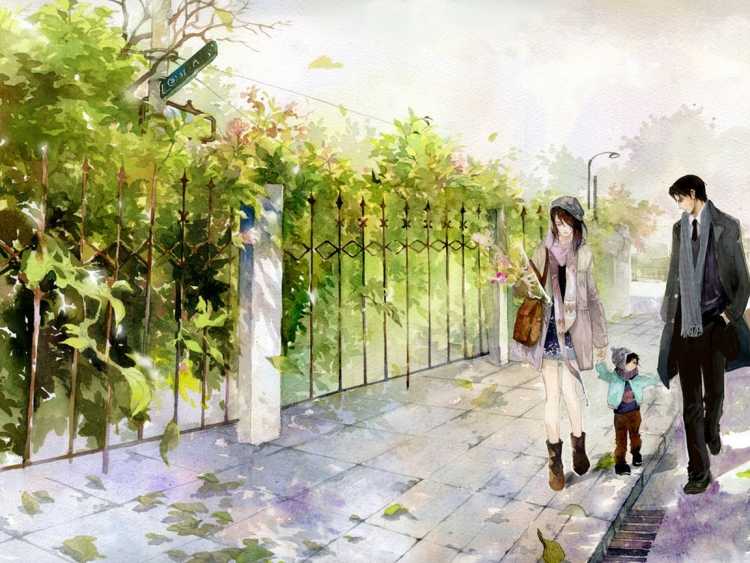 Прогулка в парке рисунок