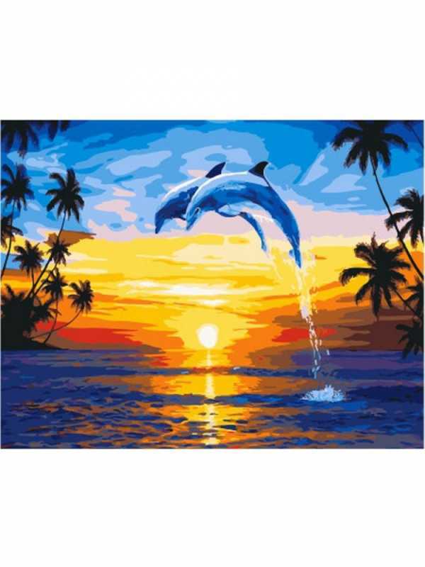 Море пальмы дельфины