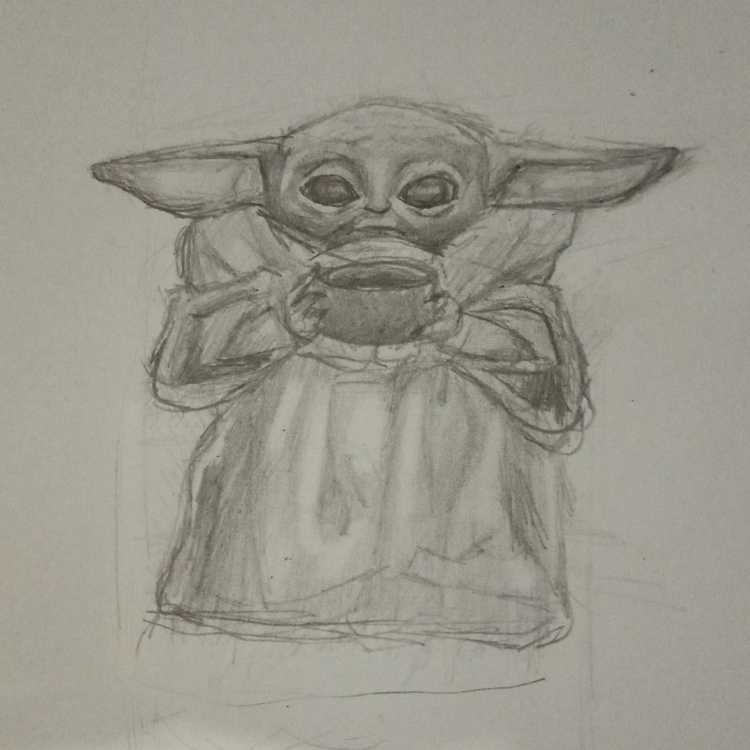 Маленький йода карандашом