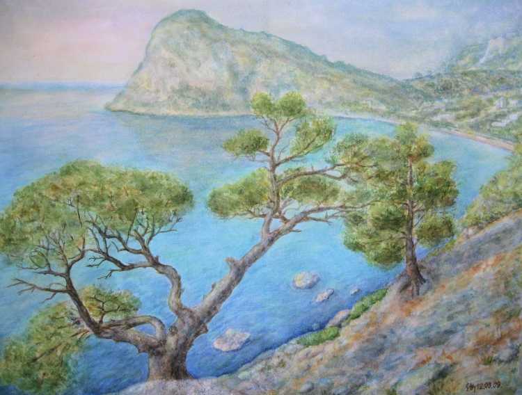 Крымские пейзажи для детей рисование