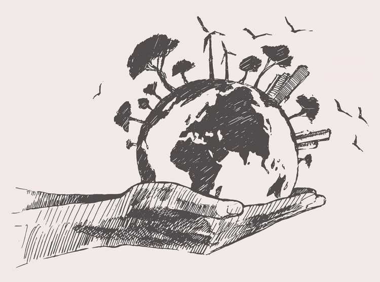 Земля в руках рисунок