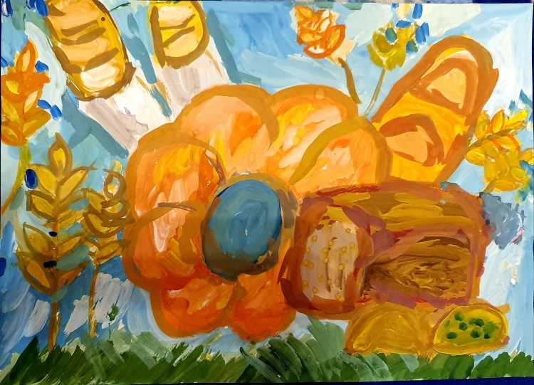 Рисование хлеб всему голова