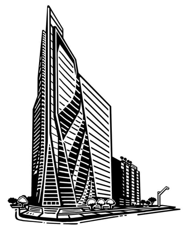 Небоскреб Херст Тауэр силуэт