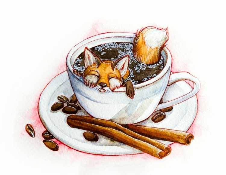 Лисичка с кофе