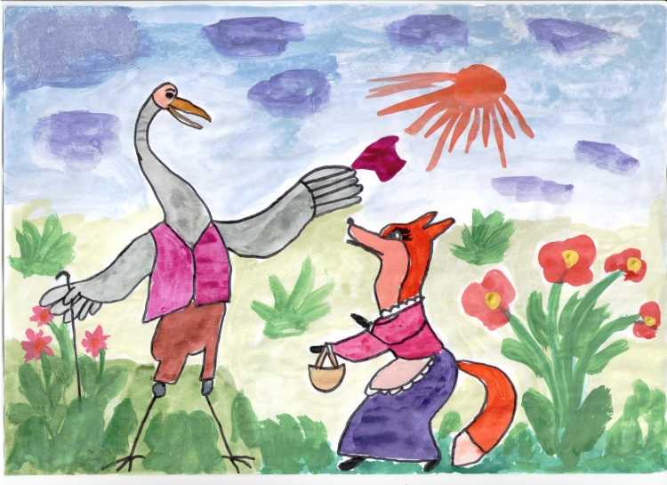 Лиса и журавль