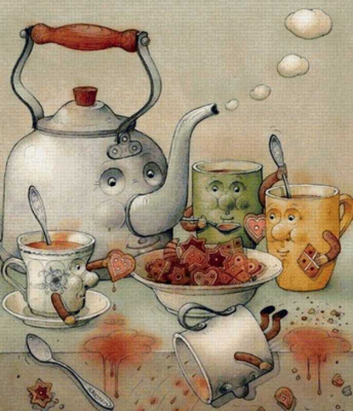 Картины акварелью на кухню