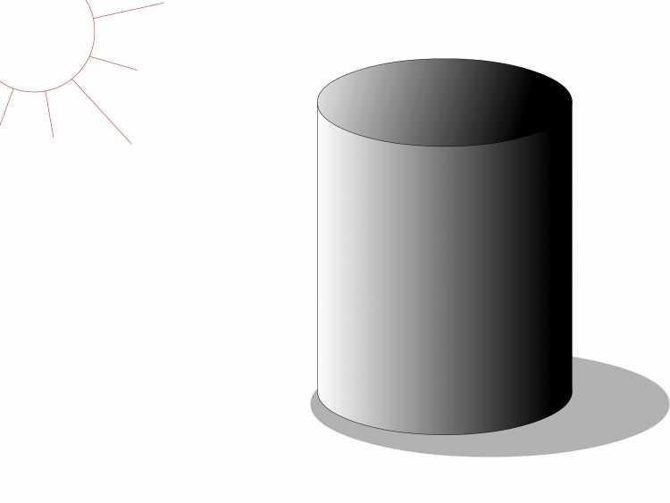 Штриховка лежачий цилиндр