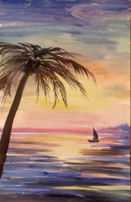 Лёгкие пейзажи акварелью