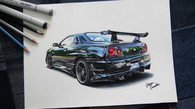 Nissan Skyline GTR r34 draw