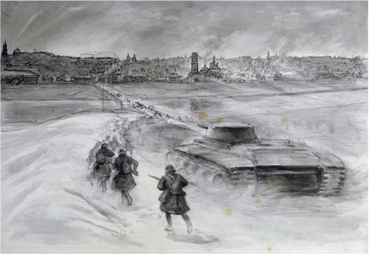 Пейзаж войны карандашом