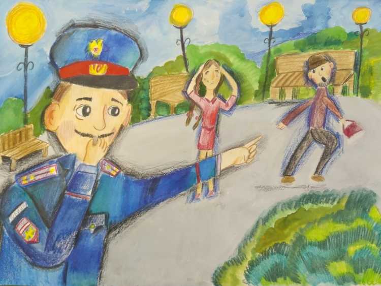 Рисунки про полицию на конкурс