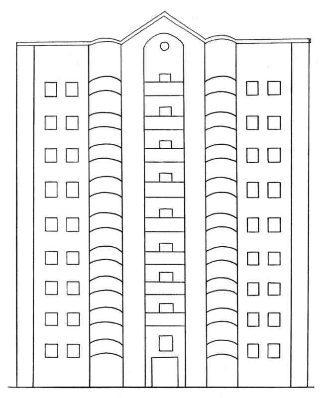 Нарисовать многоквартирный дом