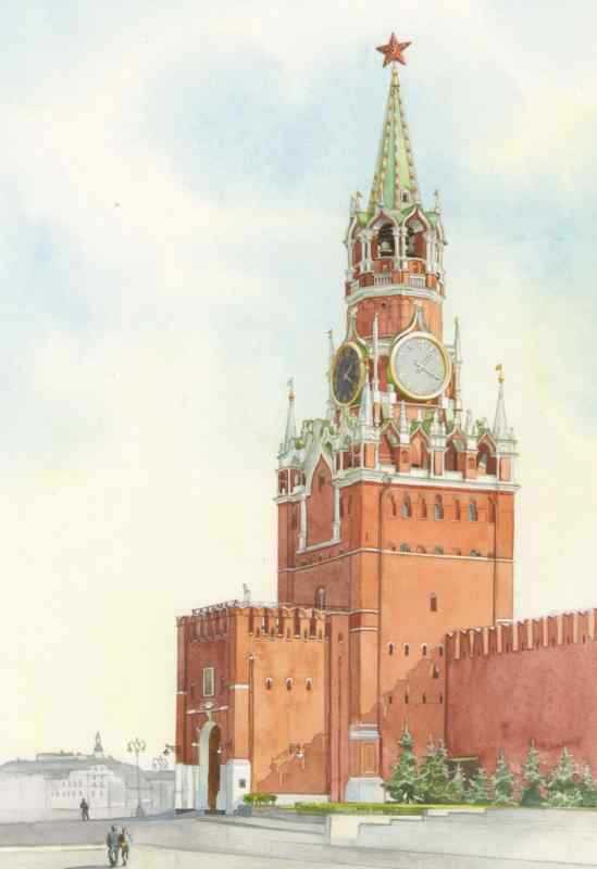 Спасская башня Московского Кремля 90-е