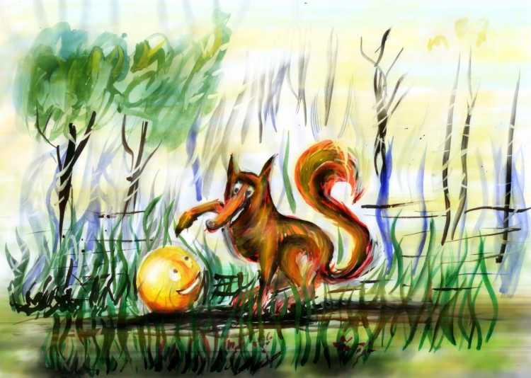 Рисунок Васнецова Колобок