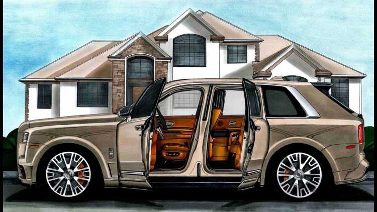 Нарисовать Rolls Royce Cullinan