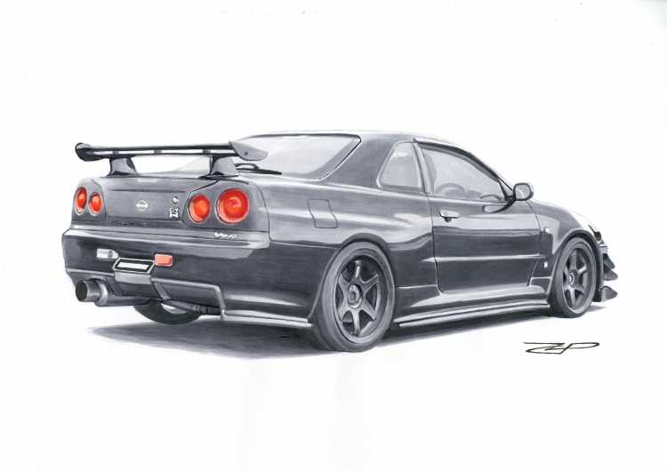 GTR r33 рисунок