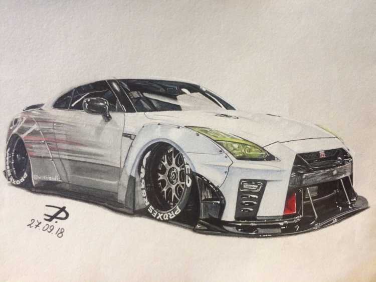 Nissan GTR r35 эскиз