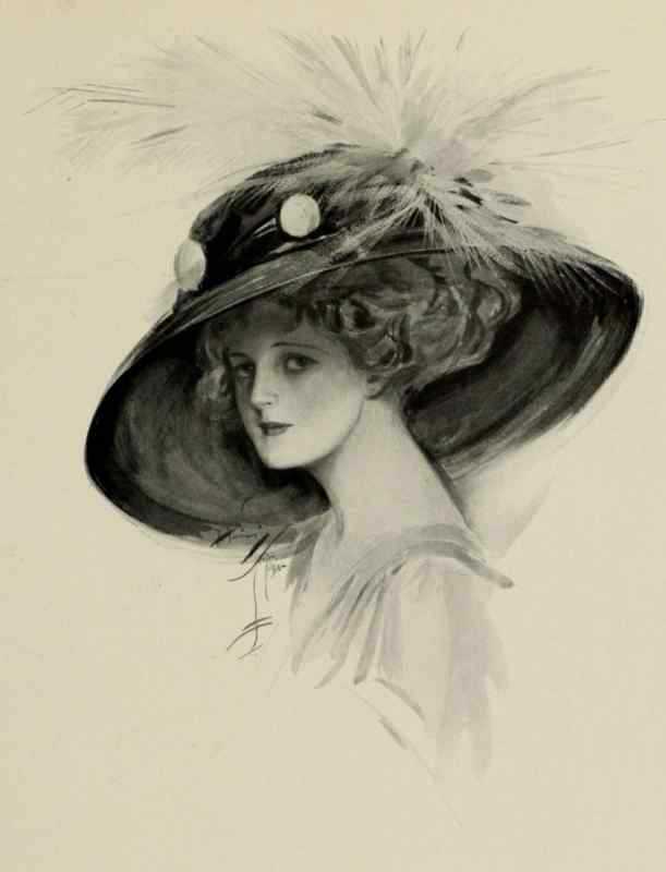 Силуэт женщины в шляпке