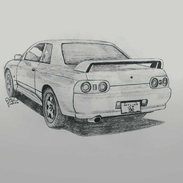 Nissan Skyline r34 карандашом