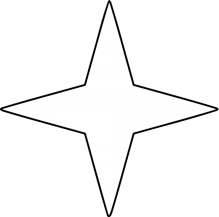 Звезда четырехконечная контур