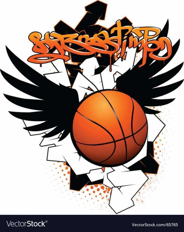 Баскетбольный мяч акварель