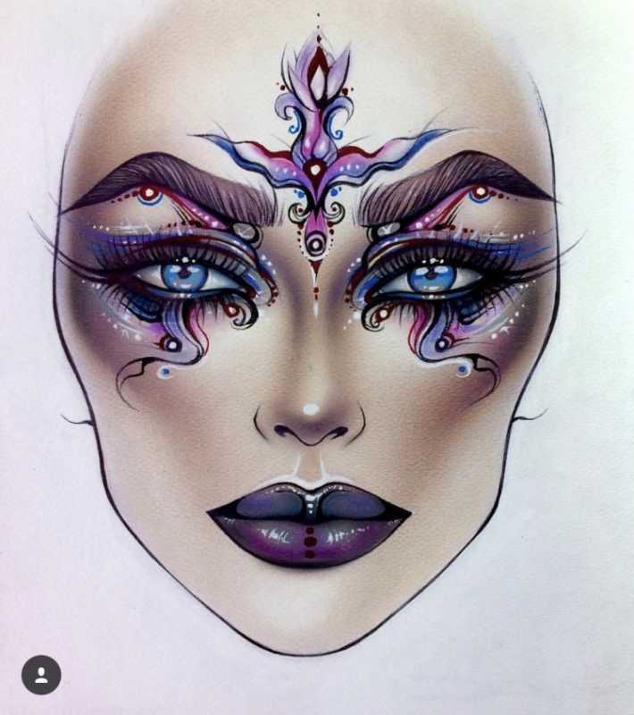 Фантазийный макияж эскиз