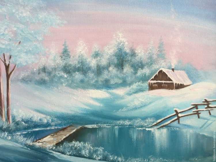 Красивые зимние пейзажи гуашью