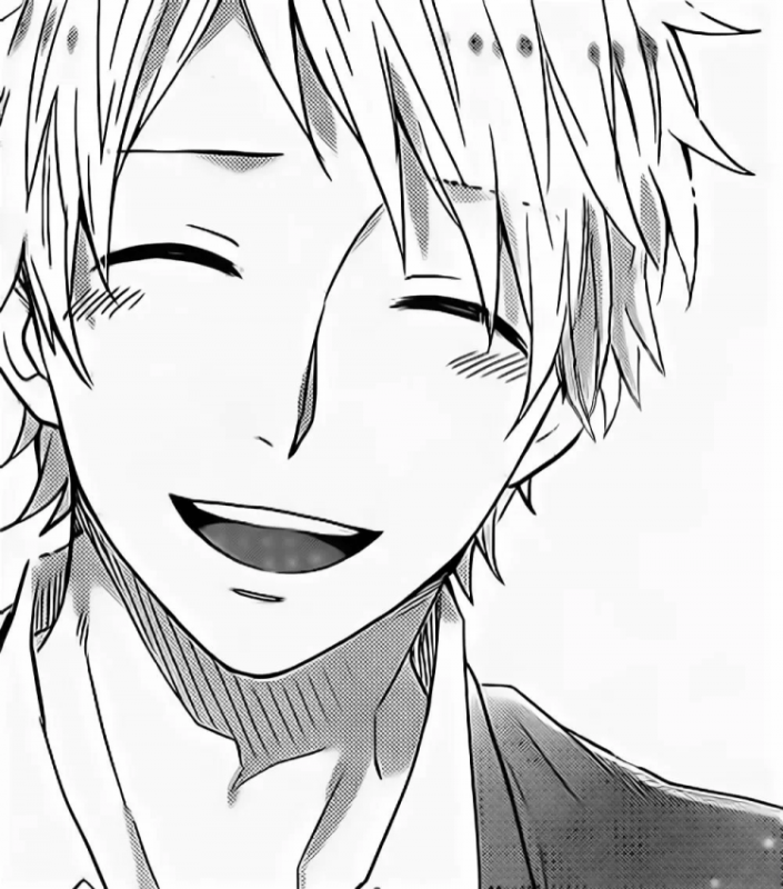 Аниме парень смеется