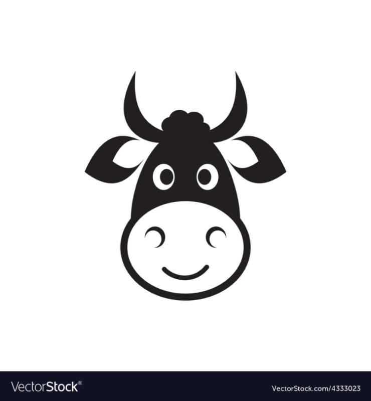 Морда коровы силуэт