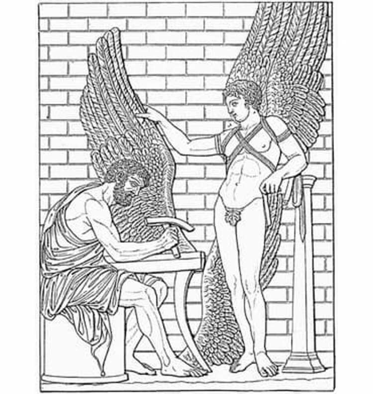 Дедал и Икар раскраска