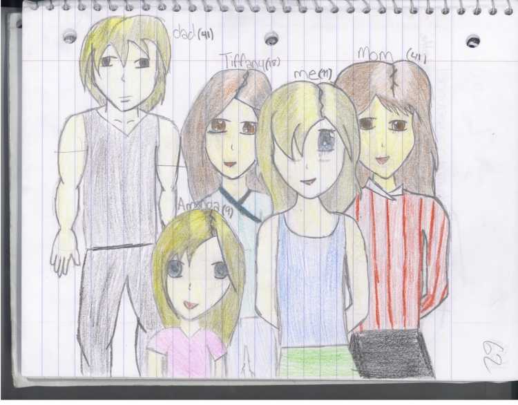 Рисунок моя семья аниме