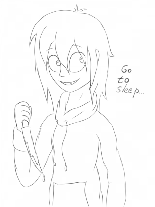 Нарисовать Джеффа убийцу поэтапно