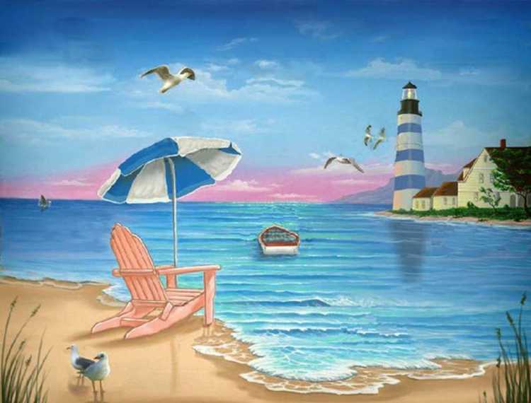 Стилизованный морской пейзаж