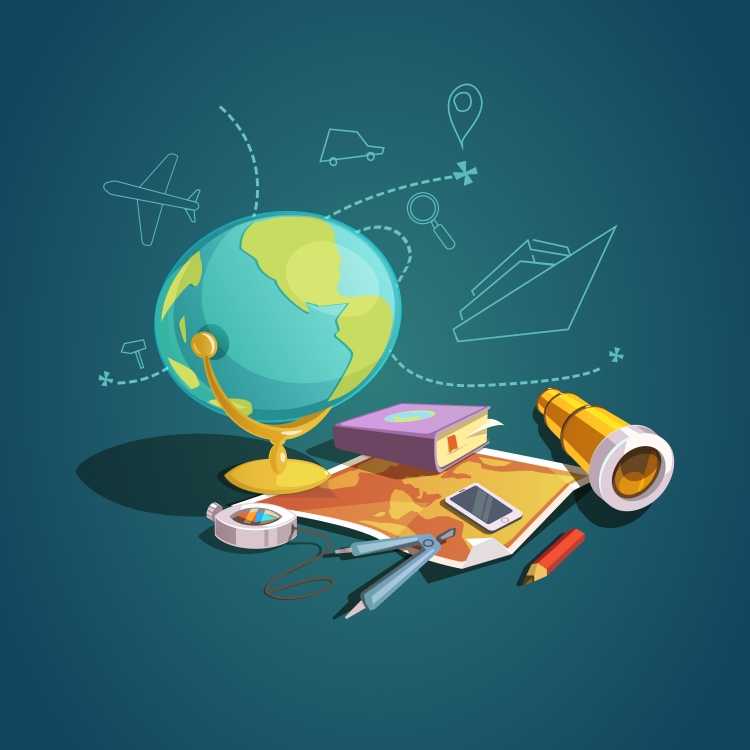 Предметы географии вектор