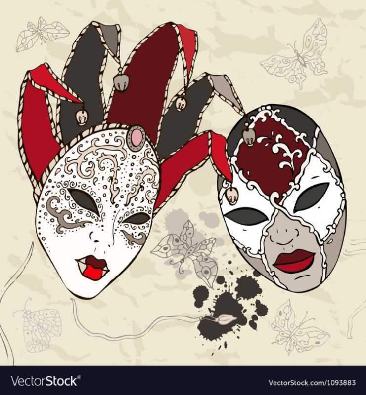 Маска итальянская карнавальная рисунок