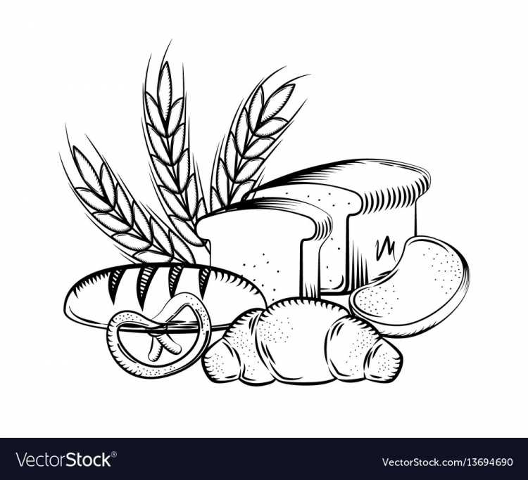 Раскраски хлебобулочных изделий для детского сада