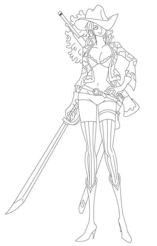 Раскраска Ван Пис Робин