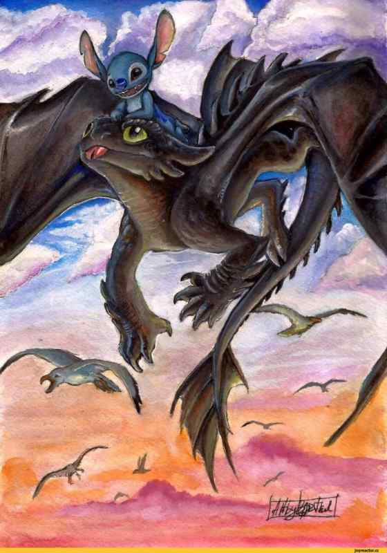 Ночная фурия и Стич