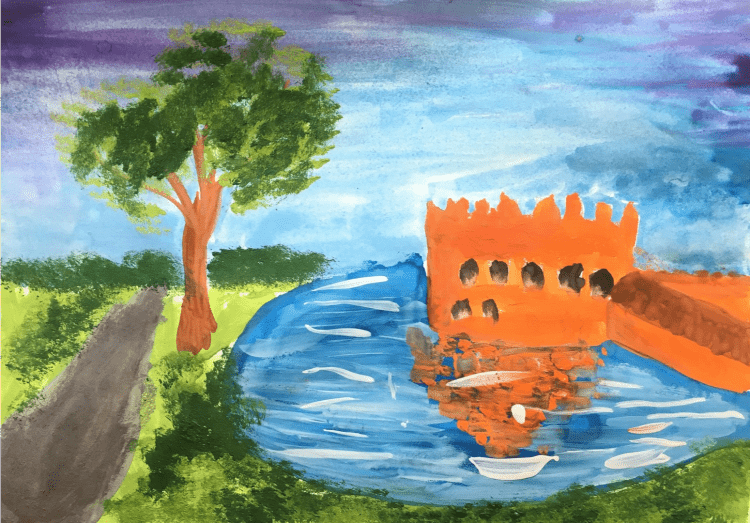 Детский рисунок мой город Калининград