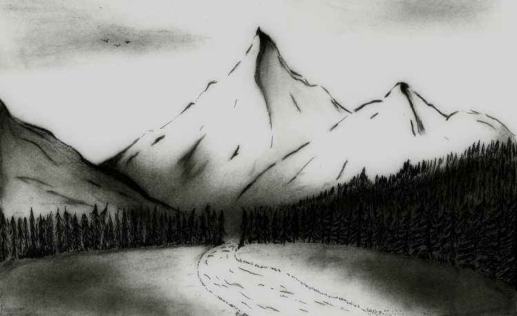 Горы маслом