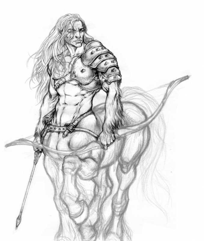 Кентавр тату эскизы