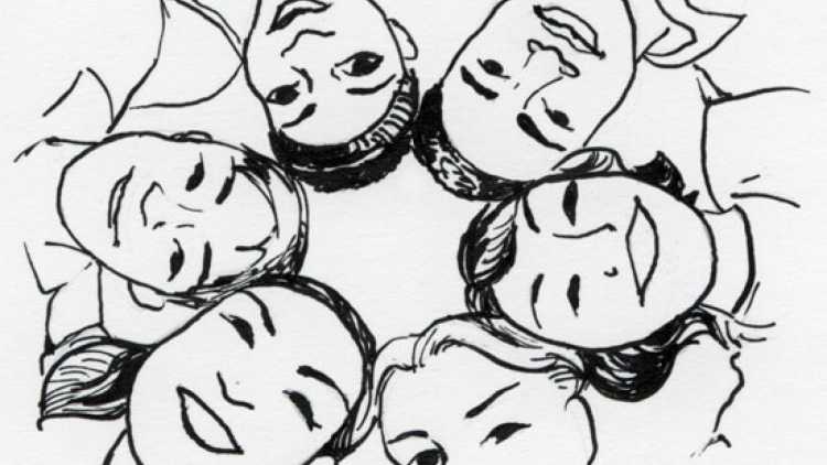 Рисунок на тему челов в группе