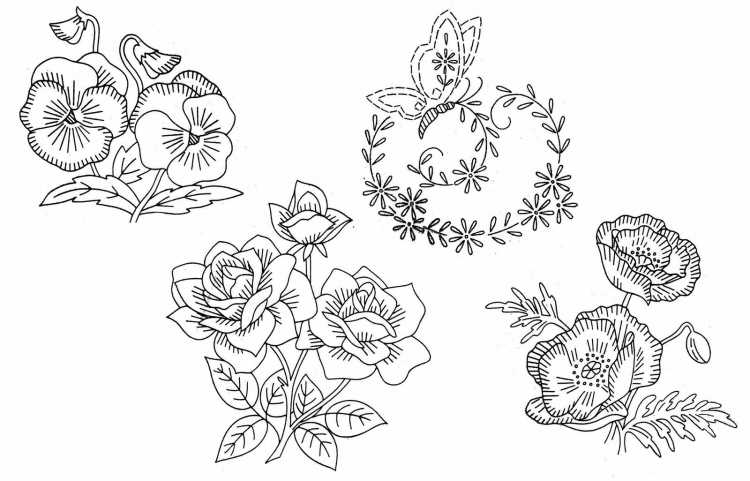 Узоры для вышивки гладью цветы