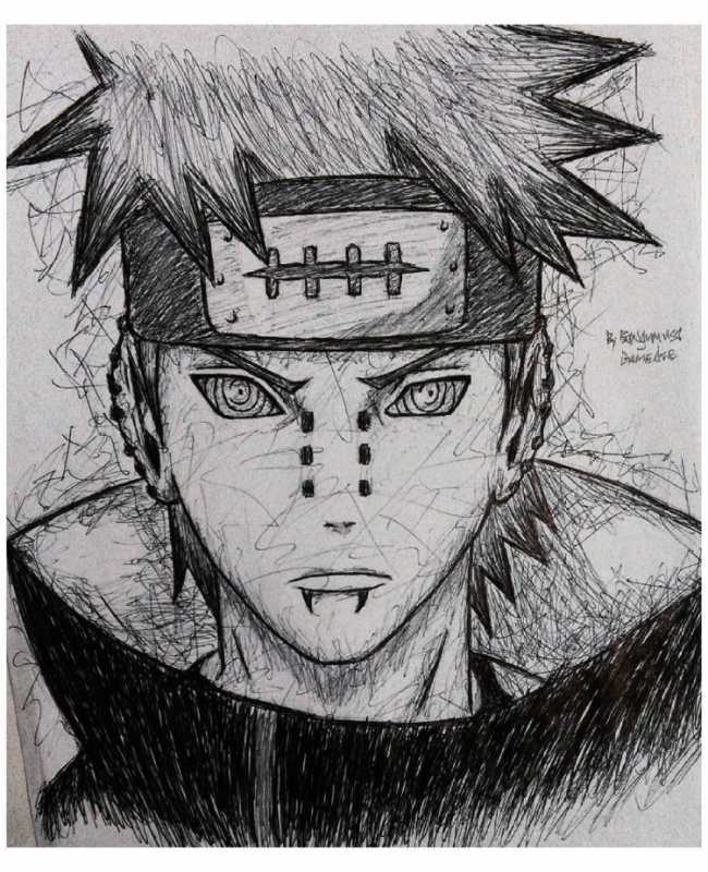 Пейн рисоввать из Наруто