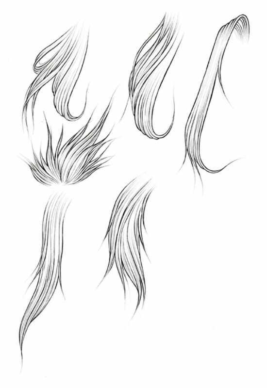 Формы волос для рисования