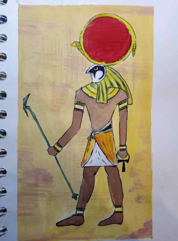 Рисунок Бога Египта Амон ра