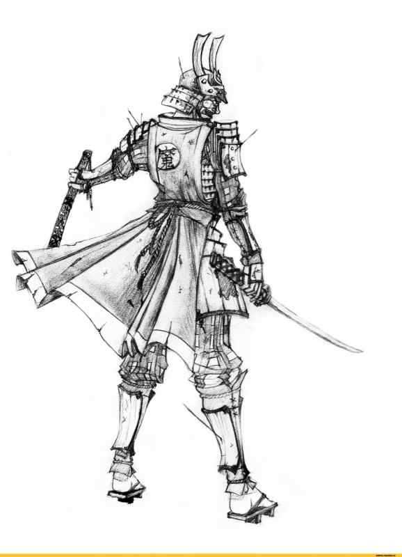 Самурай рисунок