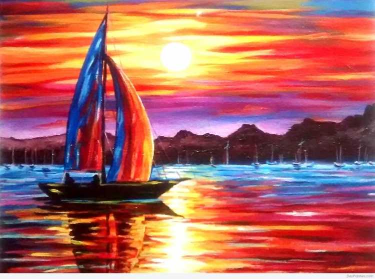 Закат рисунок