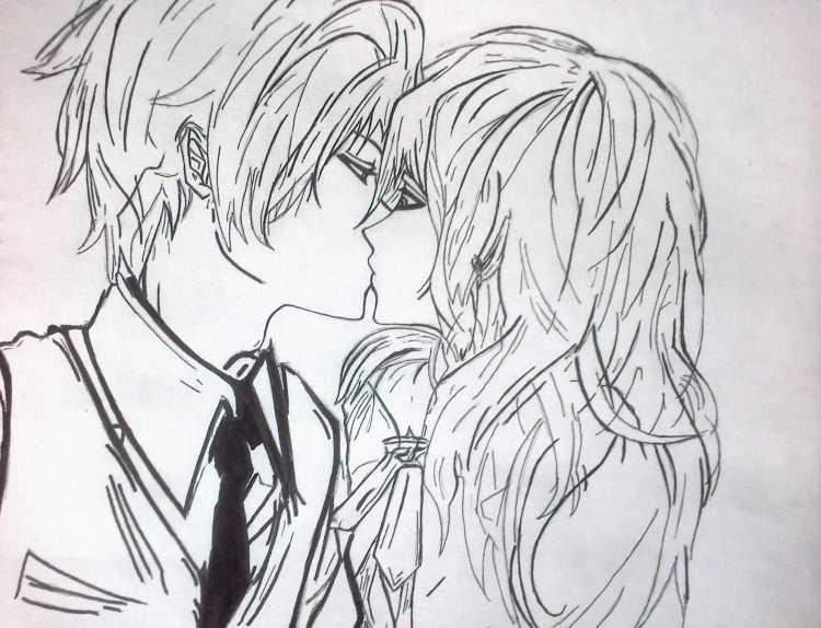 Срисовать аниме пары